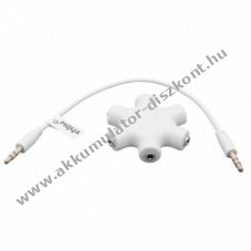 Audio splitter / jack fej, flhallgat, hangjel eloszt 5 portos adapter (3,5mm) fehr