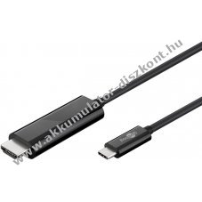 USB-C - HDMI adapterkbel, fekete, 1.8m - Kirusts! - A kszlet erejig!