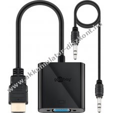 HDMI - VGA adapter, 3.5mm jack csatlakozval