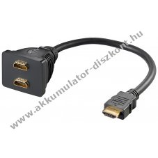 HDMI kbel adapter 2db 19 ts HDMI aljzat >19 ts HDMI csatlakozra