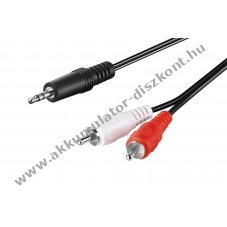 Audiokbel jack adapter 3,5 mm-es -> sztere RCA 1.5m