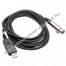 Adapterkbel/ audiokbel USB 2.0 - XLR 3-plus csatlakoz