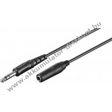 AUX fejhallgat s audio hosszabbt kbel, 3 pines 6,35mm 5m