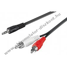 Goobay audio kbel 3m - audi 3,5mm jack -> 2db RCA iPod/okostelefon/MP3-lejtsz fekete