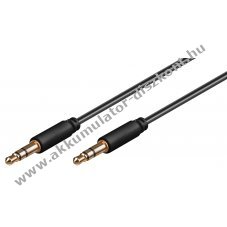 3,5mm jack aranyozott sszekt rzkbel 0,5m, mindkt vge jack 3,5mm (3-pines sztere/stereo)