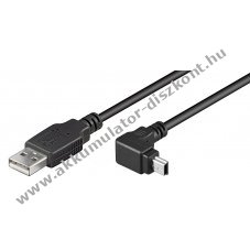 Goobay USB kbel 2.0 mini USB 5pin - 90 fok - csatlakozval 1,8m fekete