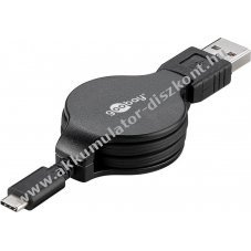 Goobay feltekerhet USB A 2.0 s USB C adat- s tltkbel - Kirusts!