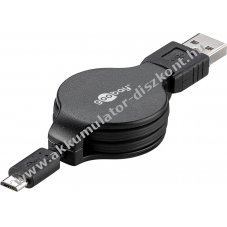 Goobay micro USB B 2.0 s USB A 2.0 feltekerhet kbel - Kirusts! - A kszlet erejig!