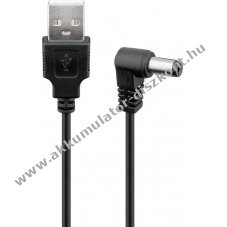 Goobay USB s DC (5,5 x 2,5mm) tltkbel fekete (50cm)
