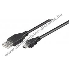 Goobay USB kbel 2.0 - mini USB 5pin csatlakozval 1,5m fekete