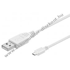 Goobay USB HIGH-Speed tlt s szinkronizl kbel 2.0 micro USB csatlakozval 1,8m fehr 480Mbit/
