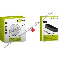 Goobay USB asztali ventilltor + 1db Goobay PocketPower 2000mAh powerbank