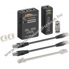 Hlzati kbel teszter kszlet RJ11, RJ12, RJ45, ISDN, CAT5, CAT6, BNC