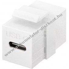 Keystone modul USB C csatlakoz USB 3.2 Gen 2 (10 Gbit/s), fehr, USB CT aljzat > USB C aljzat