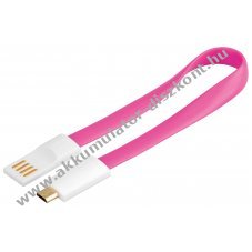 Goobay m�gneses USB 2.0 Hi-Speed k�bel 0,2m pink USB A - USB Micro-B - A k�szlet erej�ig