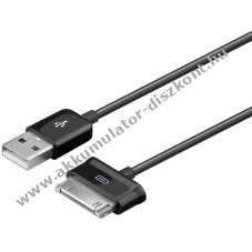 Goobay USB t�lt�- �s szinkronk�bel 1,2m Samsung 30Pin Dock csatlakoz�hoz fekete - A k�szlet erej�ig