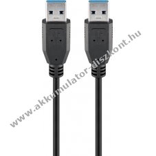 Goobay USB-A k�bel 0,5m fekete 15W 3A 5Gbit/s USB 3.0 - A k�szlet erej�ig