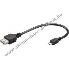 Goobay USB-A-Micro-B OTG adapter 0,2m fekete USB2.0 480Mbit/s 0,5A 2,5W - A k�szlet erej�ig