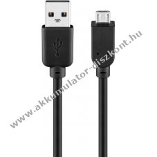 Goobay USB-A-Micro-B k�bel 0,3m fekete 2,5W 0,5A 480Mbit/s USB2.0 - A k�szlet erej�ig
