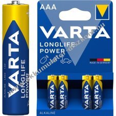 Varta 4903 AAA (Micro) LR03 1,5V 4db/csomag Alkaline - Ki�rus�t�s