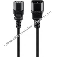 Goobay Kaltger�te hosszabb�t� k�bel 1m fekete C14-C13 3x0,75mm2
