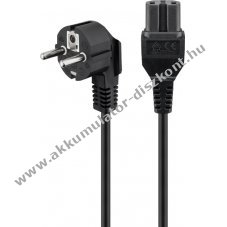 Goobay meleg�t� k�sz�l�k csatlakoz�k�bel 2m 3x0,75mm2 fekete CEE 7/7 (E/F) 90� C15