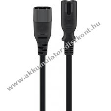 Goobay H�l�zati hosszabb�t� C7/C8 2m 2x0,75mm2 fekete