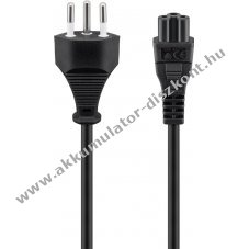 Goobay h�l�zati t�pk�bel Sv�jc C5 1,8m 3x0,75mm2 fekete (Typ J, SEV 1011)