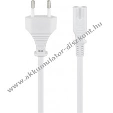 Goobay t�pk�bel Eurodug� C (CEE7/16) - C7 k�sz�l�kcsatlakoz� 5m 2x0,75mm2 feh�r