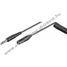 Goobay 6,35mm sztere� spir�l fejhallgat� hosszabb�t� k�bel 3 t�s dug� aljzat