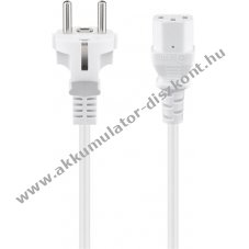 Goobay h�l�zati k�bel 5m feh�r 3x1 mm2 CEE 7/7 C13 csatlakoz�val