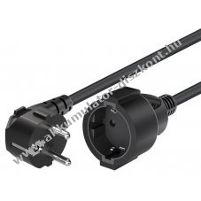 Goobay 2m v�d��rintkez�s hosszabb�t� k�bel fekete 3x1,5 mm2 90� csatlakoz�