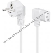 Goobay 1,5m feh�r 90 fokos CEE 7/7 csatlakoz�s C13 h�l�zati k�bel