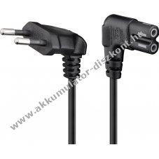 Goobay csatlakoz�k�bel Eurodug� (Typ C, CEE 7/16) 90� C7 90� 1,5m 2x0,75mm2 fekete - Ki�rus�t�s