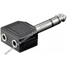 Goobay fejhallgat� adapter AUX 6,35mm 2x 3,5mm csatlakoz�val