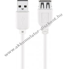 Goobay USB-A hosszabb�t� k�bel 0,6m USB 2.0 480 Mbit/s 2,5W 0,5A feh�r