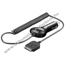 Goobay aut�s adapter spir�lk�bellel Apple iPad, iPad 2, iPad 3 fekete 2,1A - A k�szlet erej�ig
