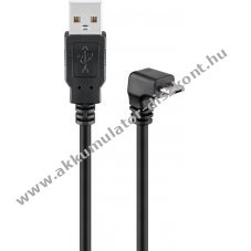 Goobay USB-A-Micro-B k�bel 90� 1,8m fekete 2,5W 0,5A 480Mbit/s USB2.0 - Ki�rus�t�s