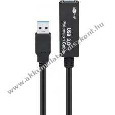 Goobay akt�v USB-A hosszabb�t� 5m fekete 7,5W 1,5A 5Gbit/s USB3.0