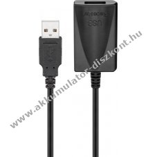 Goobay akt�v USB 2.0 hosszabb�t�k�bel 5m fekete 480Mbit/s 0,5A 2,5W