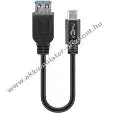 Goobay USB-C-USB-A k�bel OTG 0,2m 15W 3A 5Gbit/s USB3.0 USB-C dug� > USB-A aljzat