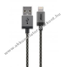 Cabstone Apple Lightning szinkron/t�lt�k�bel USB2.0 0,3m fekete Apple-MFI - A k�szlet erej�ig