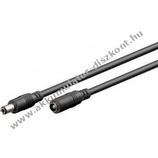 Goobay DC hosszabb�t�k�bel 3m fekete 5,5x2,5mm dug� �s aljzat - Ki�rus�t�s