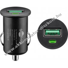 Goobay USB-Aut�s gyorst�lt� 18W Quick Charge 3.0 fekete