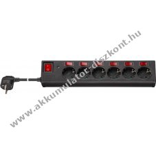 Goobay 6db/csomag eloszt� aljzat t�lfesz�lts�gv�delemmel kapcsol�val 1,5m