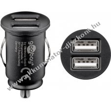 Goobay Dual USB aut�s adapter 24W 2x USB-A fekete - A k�szlet erej�ig