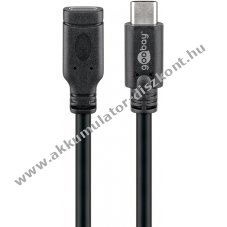 Goobay USB-C meghosszabb�t� 1m USB 3.1 Gen1 5Gbit/s 60W fekete