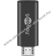 Goobay Micro-USB - USB-C adapter OTG sz�rke 2,5W 0,5A 480Mbit/s USB2.0