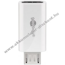 Goobay USB adapter Micro-USB aljzat USB-C dug� OTG 2,5W 0,5A 480Mbit/s USB2.0 feh�r