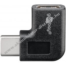 Goobay USB-C 90� adapter fekete 15W 3A 5Gbit/s USB 3.0 - Ki�rus�t�s